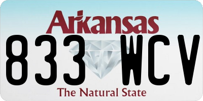 AR license plate 833WCV