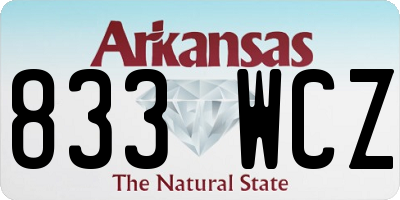 AR license plate 833WCZ