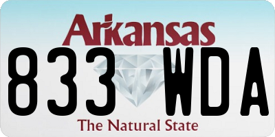 AR license plate 833WDA