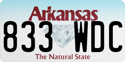 AR license plate 833WDC