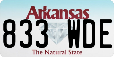 AR license plate 833WDE