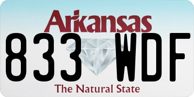 AR license plate 833WDF