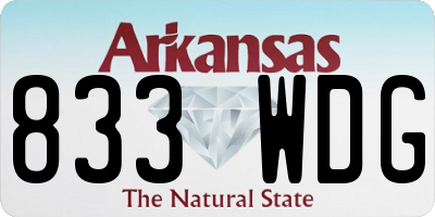 AR license plate 833WDG