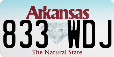 AR license plate 833WDJ