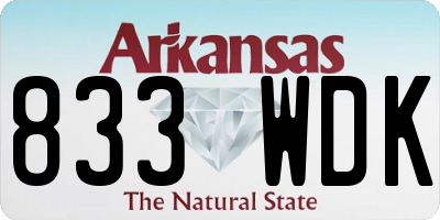 AR license plate 833WDK