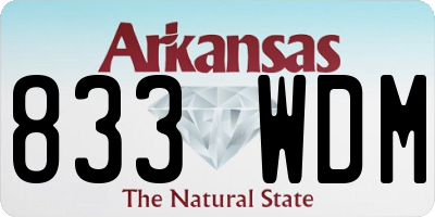 AR license plate 833WDM