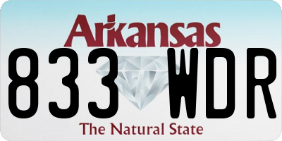 AR license plate 833WDR