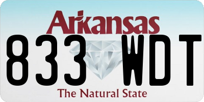 AR license plate 833WDT