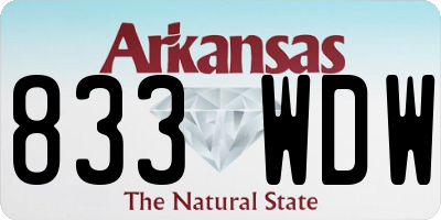 AR license plate 833WDW