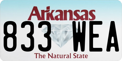 AR license plate 833WEA