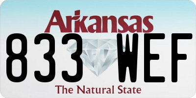 AR license plate 833WEF