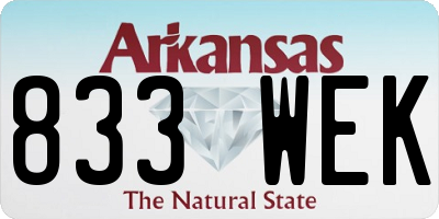 AR license plate 833WEK