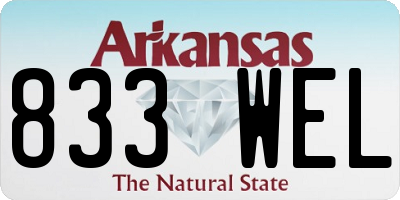 AR license plate 833WEL