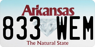 AR license plate 833WEM