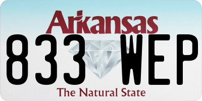 AR license plate 833WEP