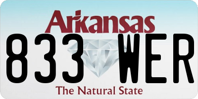 AR license plate 833WER