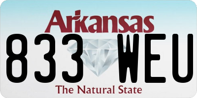AR license plate 833WEU
