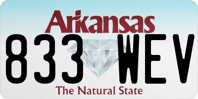 AR license plate 833WEV