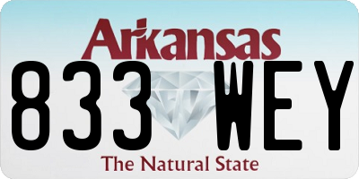 AR license plate 833WEY