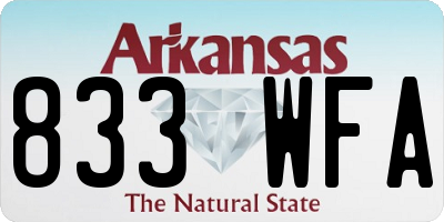 AR license plate 833WFA