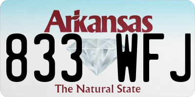 AR license plate 833WFJ