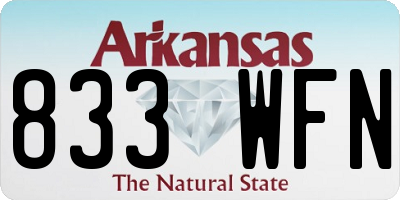 AR license plate 833WFN