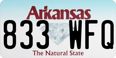 AR license plate 833WFQ