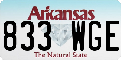 AR license plate 833WGE