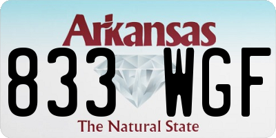 AR license plate 833WGF