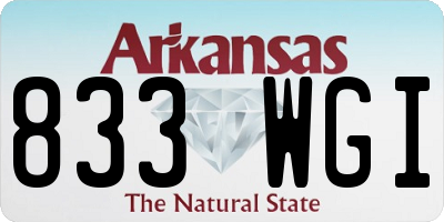 AR license plate 833WGI