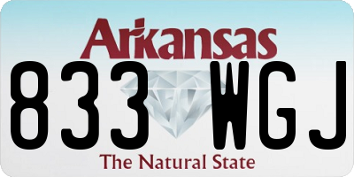 AR license plate 833WGJ