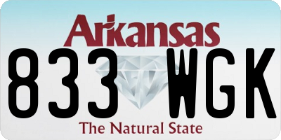 AR license plate 833WGK