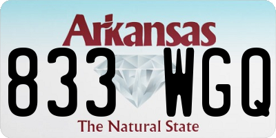 AR license plate 833WGQ