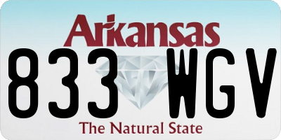 AR license plate 833WGV