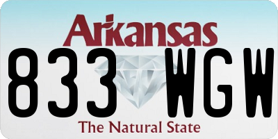 AR license plate 833WGW