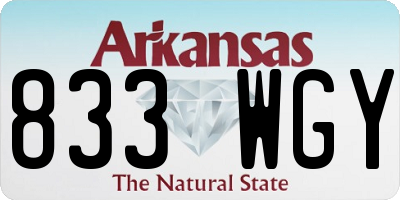 AR license plate 833WGY