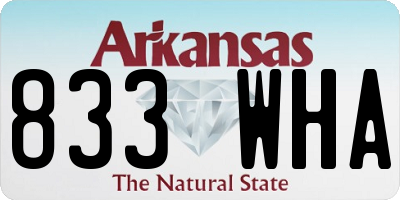 AR license plate 833WHA