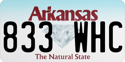 AR license plate 833WHC