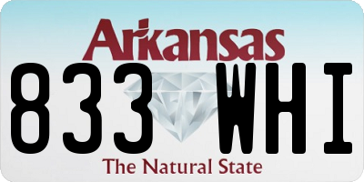 AR license plate 833WHI