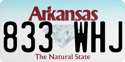 AR license plate 833WHJ