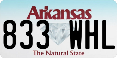 AR license plate 833WHL