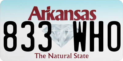 AR license plate 833WHO