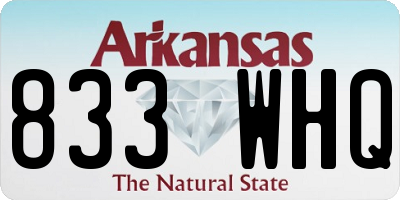 AR license plate 833WHQ