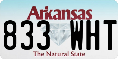 AR license plate 833WHT