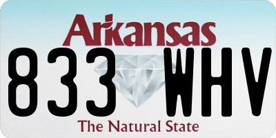 AR license plate 833WHV