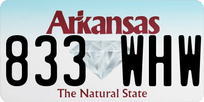AR license plate 833WHW