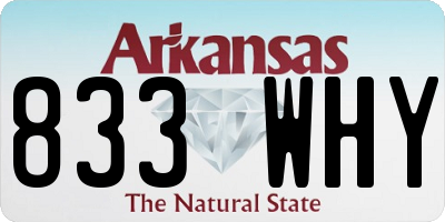AR license plate 833WHY