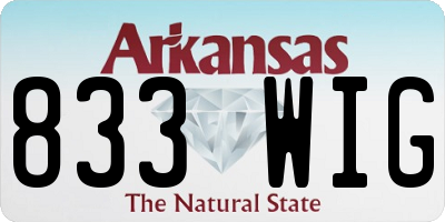 AR license plate 833WIG
