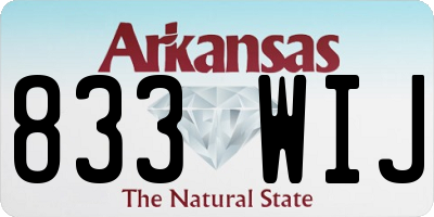 AR license plate 833WIJ