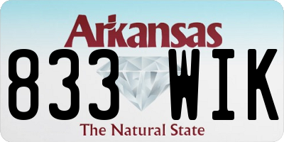 AR license plate 833WIK